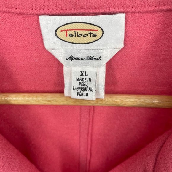 Talbots Alpaca Wool Pink Lightweight Button Front Jacket XL - Picture 9 of 14